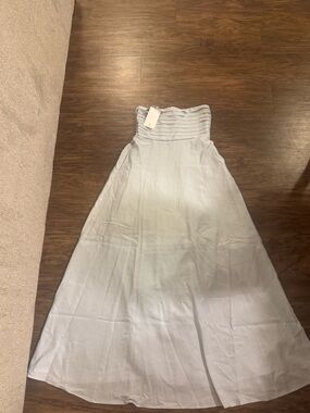 Caroline Constas Light Blue Strapless Maxi Dress NWT
